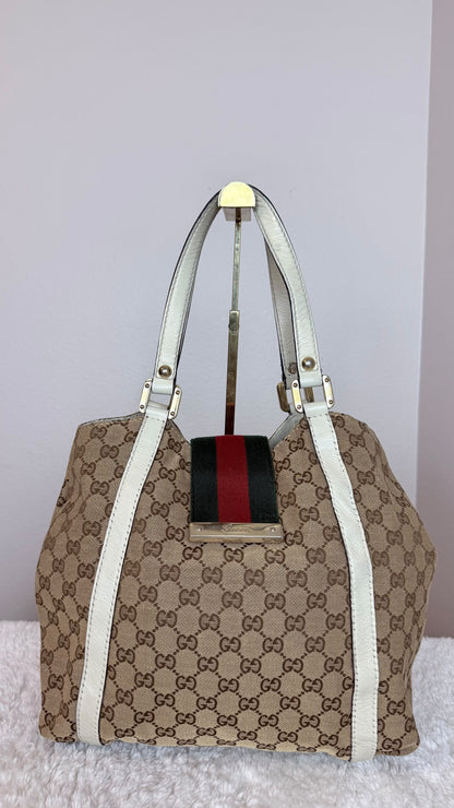 GUCGI New ladies Hobo GG Canvas White