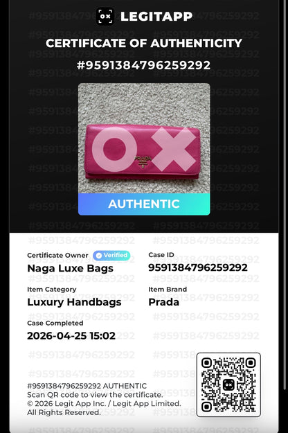 Prada saffianon Pink wallet