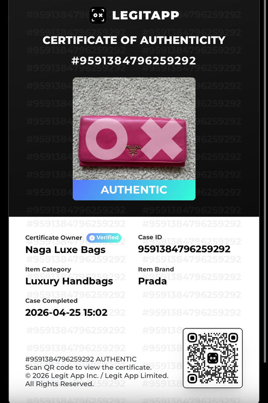 Prada saffianon Pink wallet