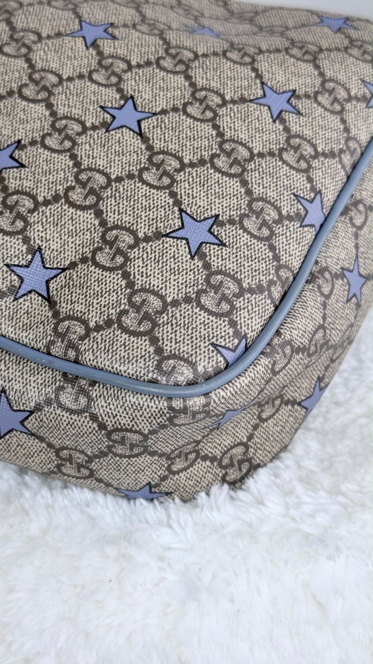 GUCCI GG Supreme Star Crossbody Coated Canvas Blue