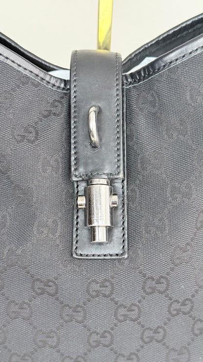GUCCI Piston Shoulder GG Monogram Black