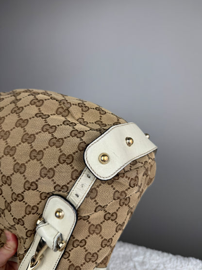 GUCCI Pelham Hobo Gg Canvas White