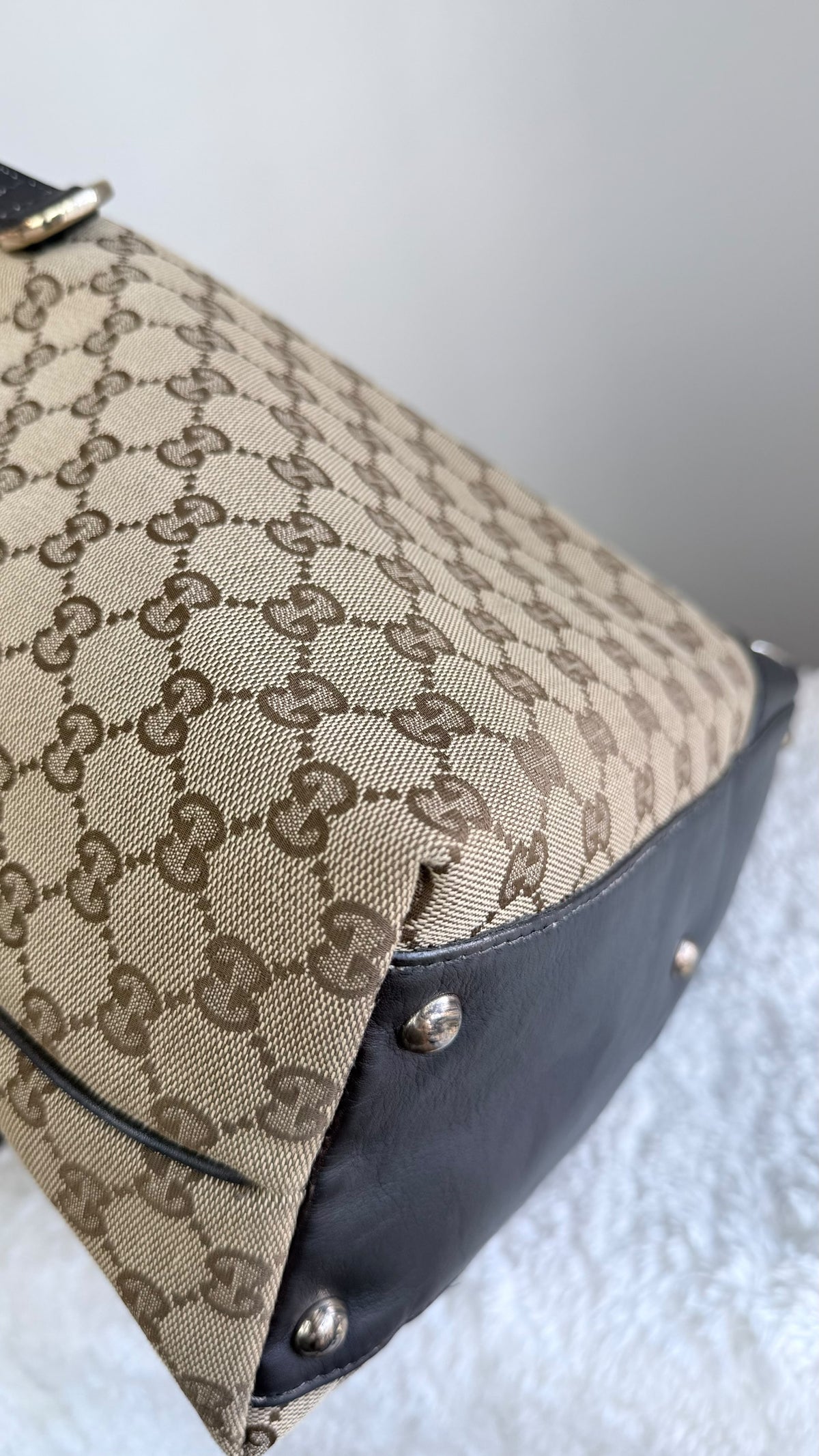GUCCI New Britt Tote GG Canvas Dark brown Bag