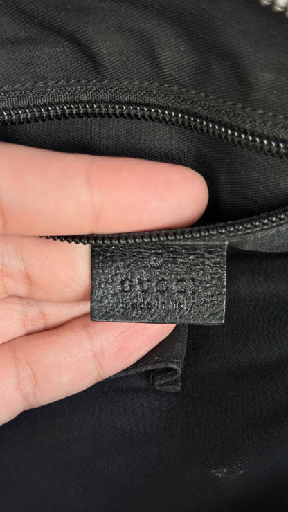 GUCCI Front pocket GG canvas Black Crossbody Black
