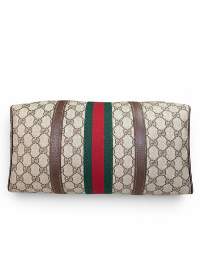 Gucci Vintage Web Stripe Coated Canvas Brown