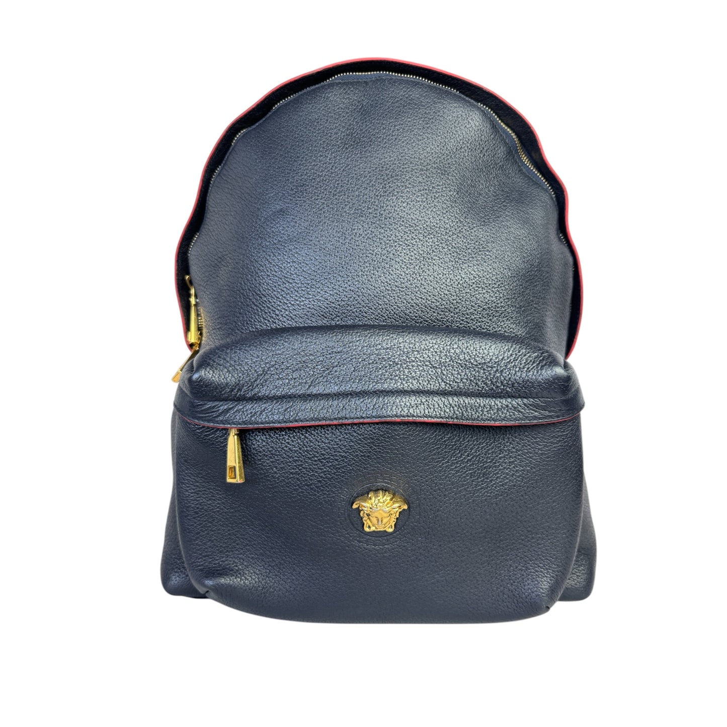 VERSACE La Medusa Backpack in Navy Leather