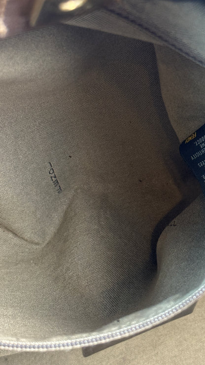 Fendi Zucchino Spalmati Chiusura tote bag in brown coated canvas with brown leather trim