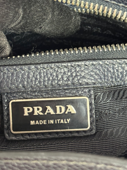 PRADA Pocket Leather Messenger Navy