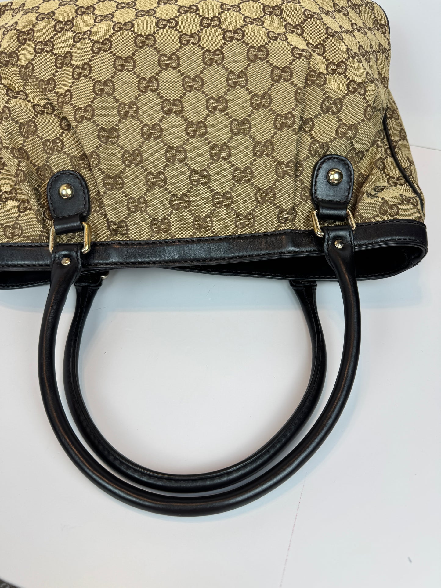 GUCCI Sukey Tote GG Canvas Brown