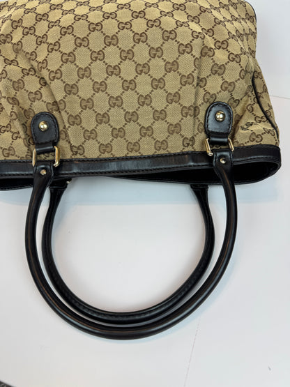 GUCCI Sukey Tote GG Canvas Brown