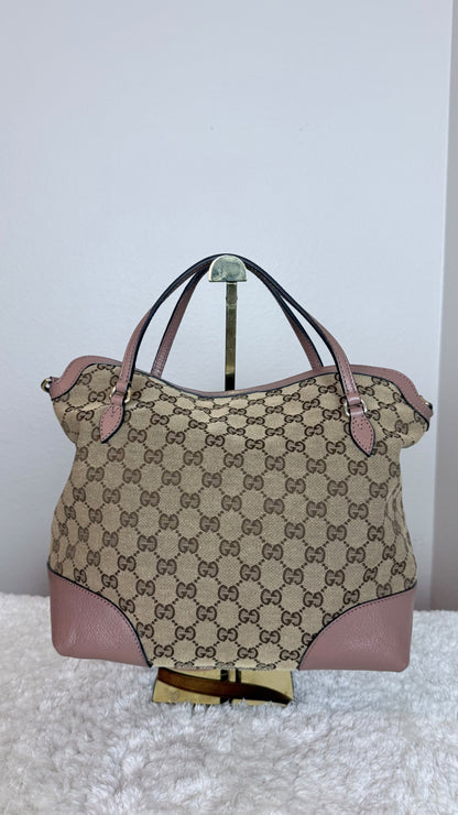 GUCCI Bree Top Handle GG Canvas Pink