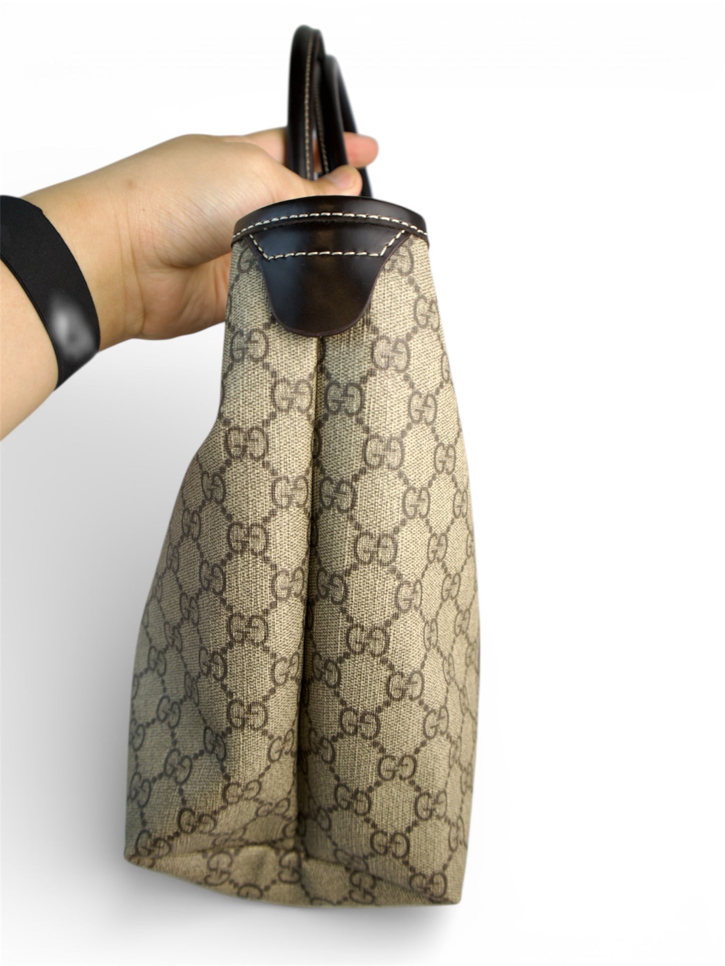 Gucci Joy Tote GG Coated Canvas Dark Brown