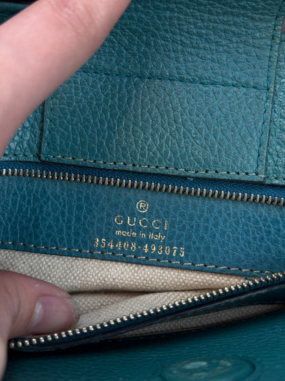 Gucci Swing Tote Leather Blue
