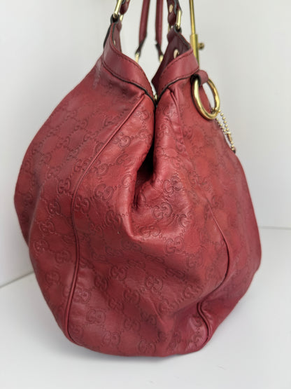 Gucci Sukey Large GG Monogram Leather Burgundy
