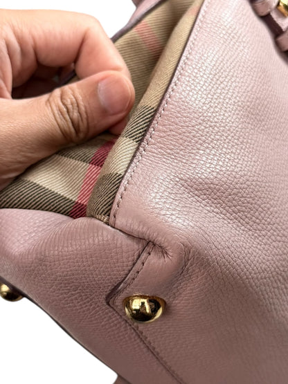 Burberry banner tote leather and house check Canvas small