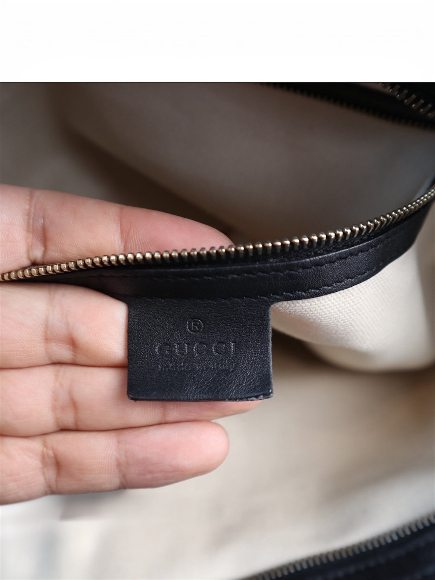 Gucci Bree Shopping Tote Leather Black Monogram