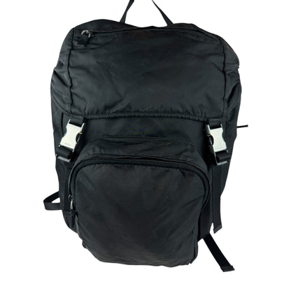 PRADA Tessuto Nylon Montagna Double Buckle Backpack Black