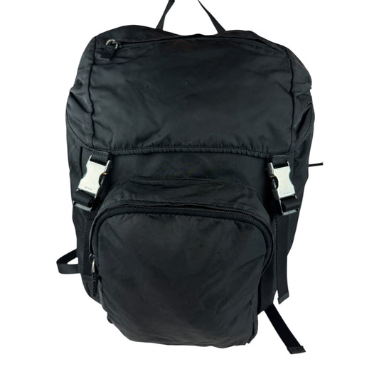 PRADA Tessuto Nylon Montagna Double Buckle Backpack Black
