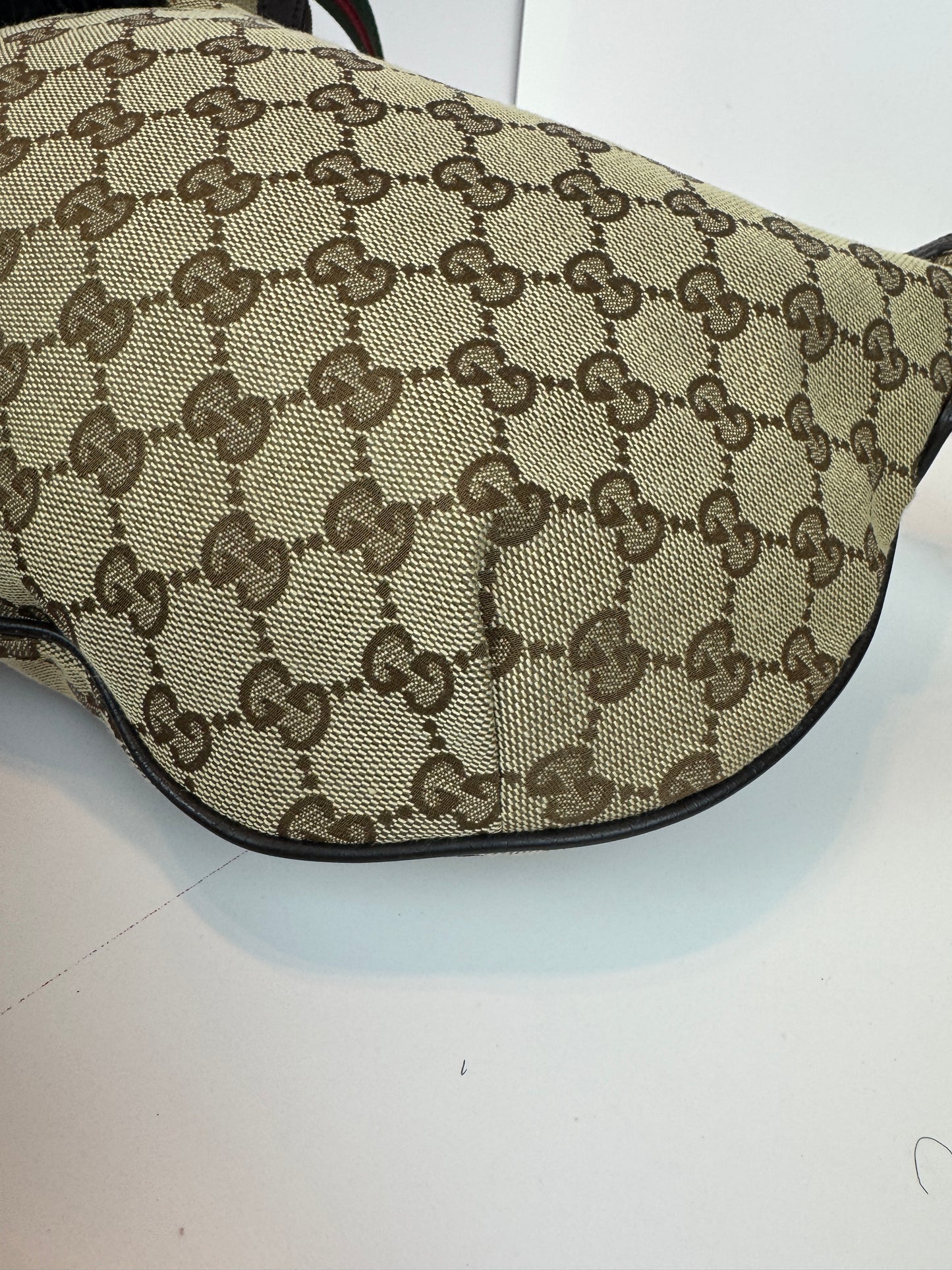 Gucci Halfmoon web Stripe Gg Canvas
