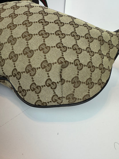Gucci Halfmoon web Stripe Gg Canvas