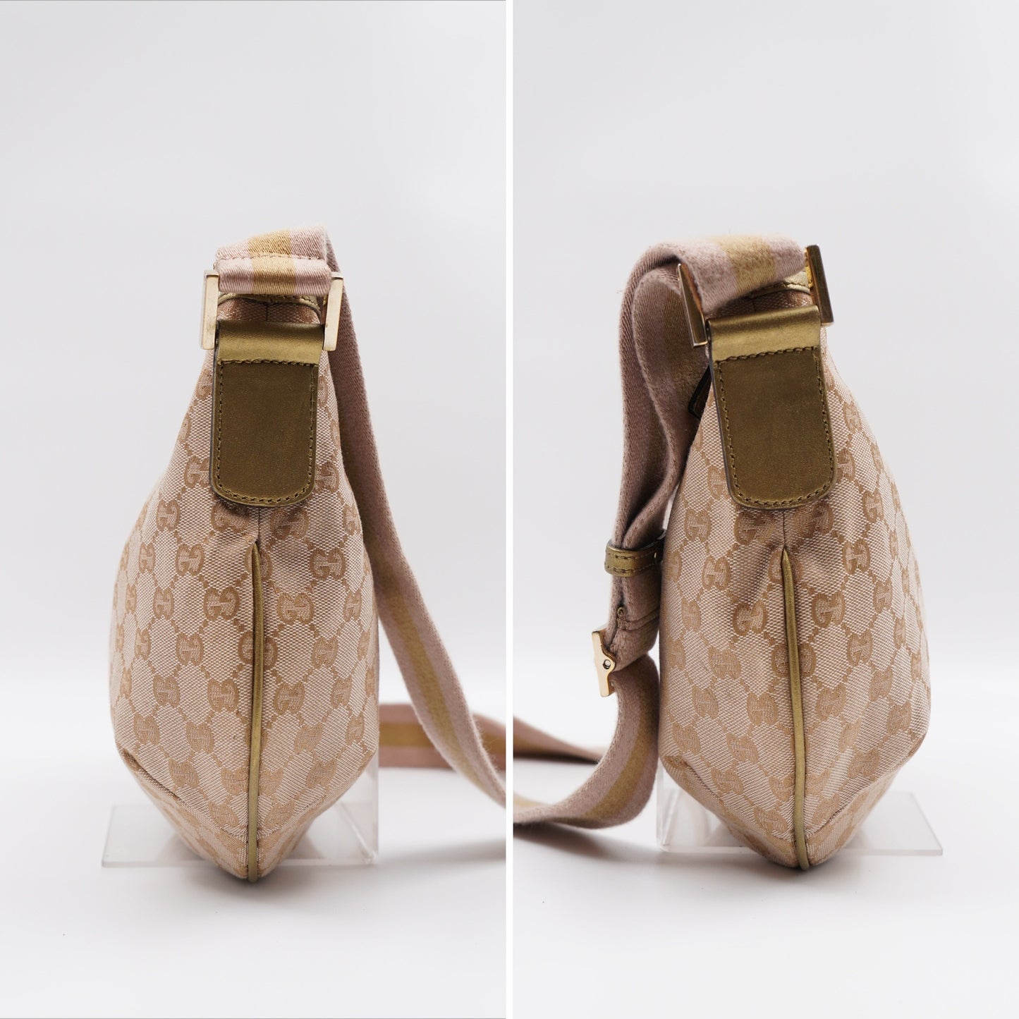 GUCCI Half-moon GG Canvas Crossbody Bag (Vintage)