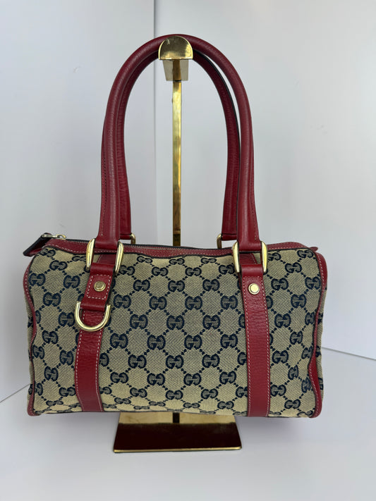 Gucci GG Canvas Boston Navy and red
