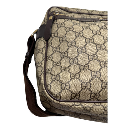 Authentic Gucci Front Zip camera Bag GG Coated