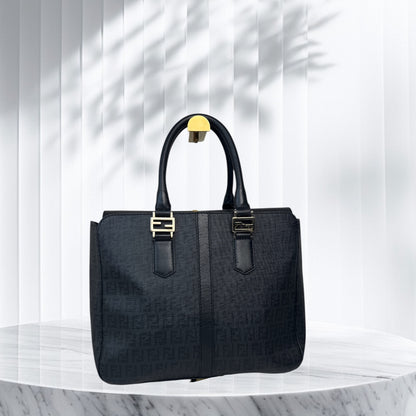 Fendi Zucca Canvas Top Handle Tote Bag