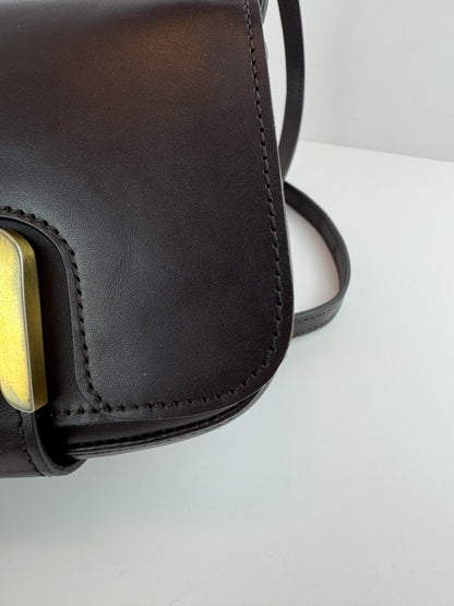 Fendi Vitello Elite Small Chameleon Crossbody Dark Brown