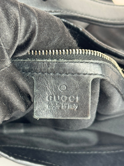 GUCCI Piston Shoulder bag Monogram GG Canvas Black