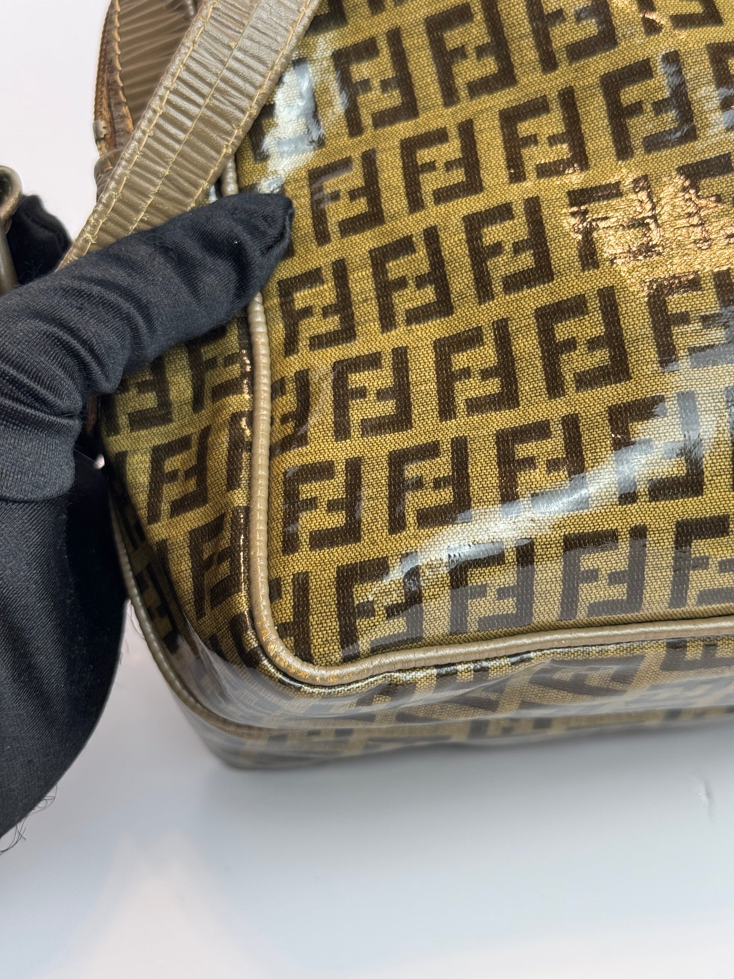 FENDI Vintage Zucchino Crystal Canvas FF Crossbody