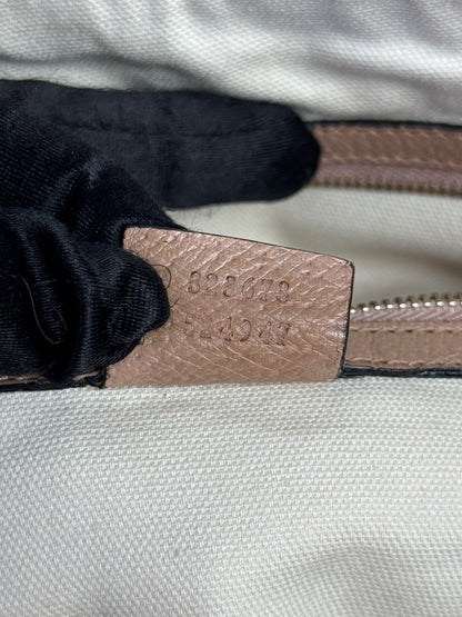 GUCCI Bree GG Canvas Shoulder Bag Pink Nude