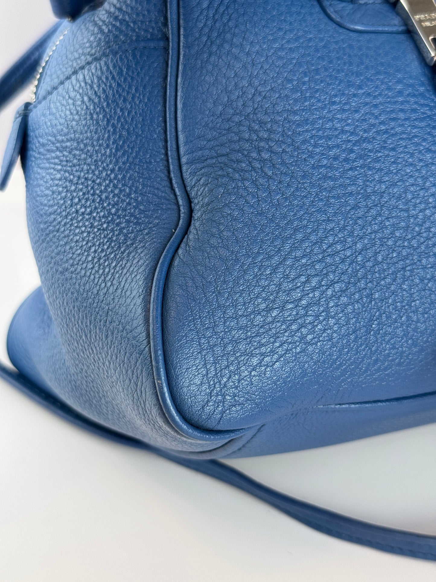 Prada Vitello Phenix Bowling Bag Talco