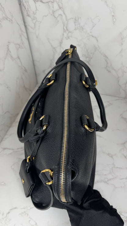 Prada Vitello Daino Leather Tote Black