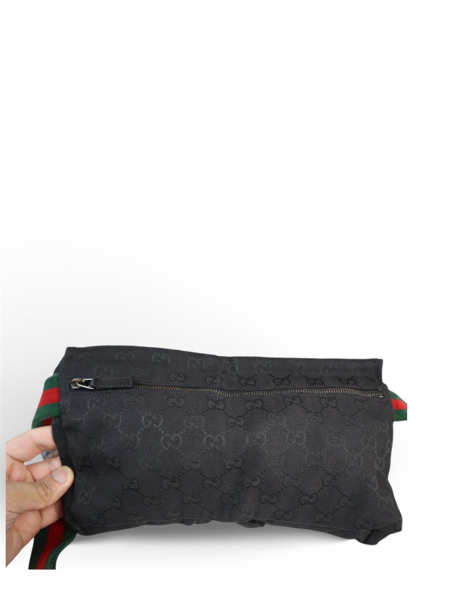 Gucci Double Belt Bag Web Strap Black