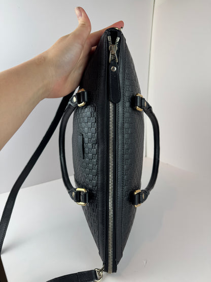 Gucci Soft Microguccdssima small Zippered Satchel Black