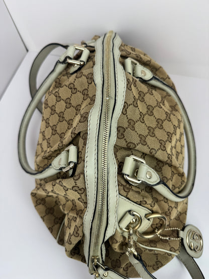 Gucci Sukey Boston GG Canvas White