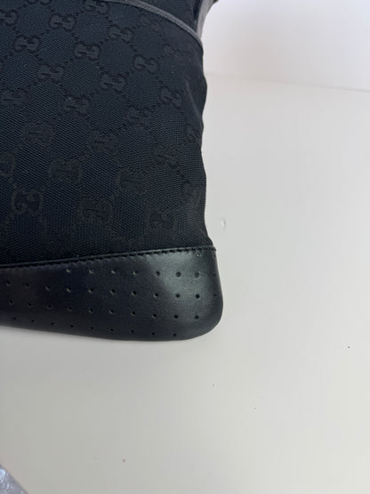 GUCCI Front pocket Messenger GG Canvas with Perforated Leather medium