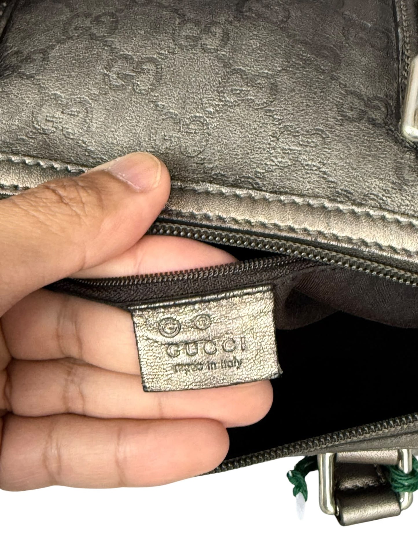 Gucci Boston Mini Guccisimma Leather Grey