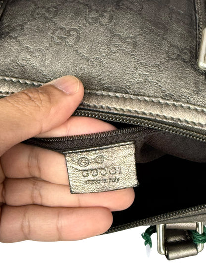 Gucci Boston Mini Guccisimma Leather Grey