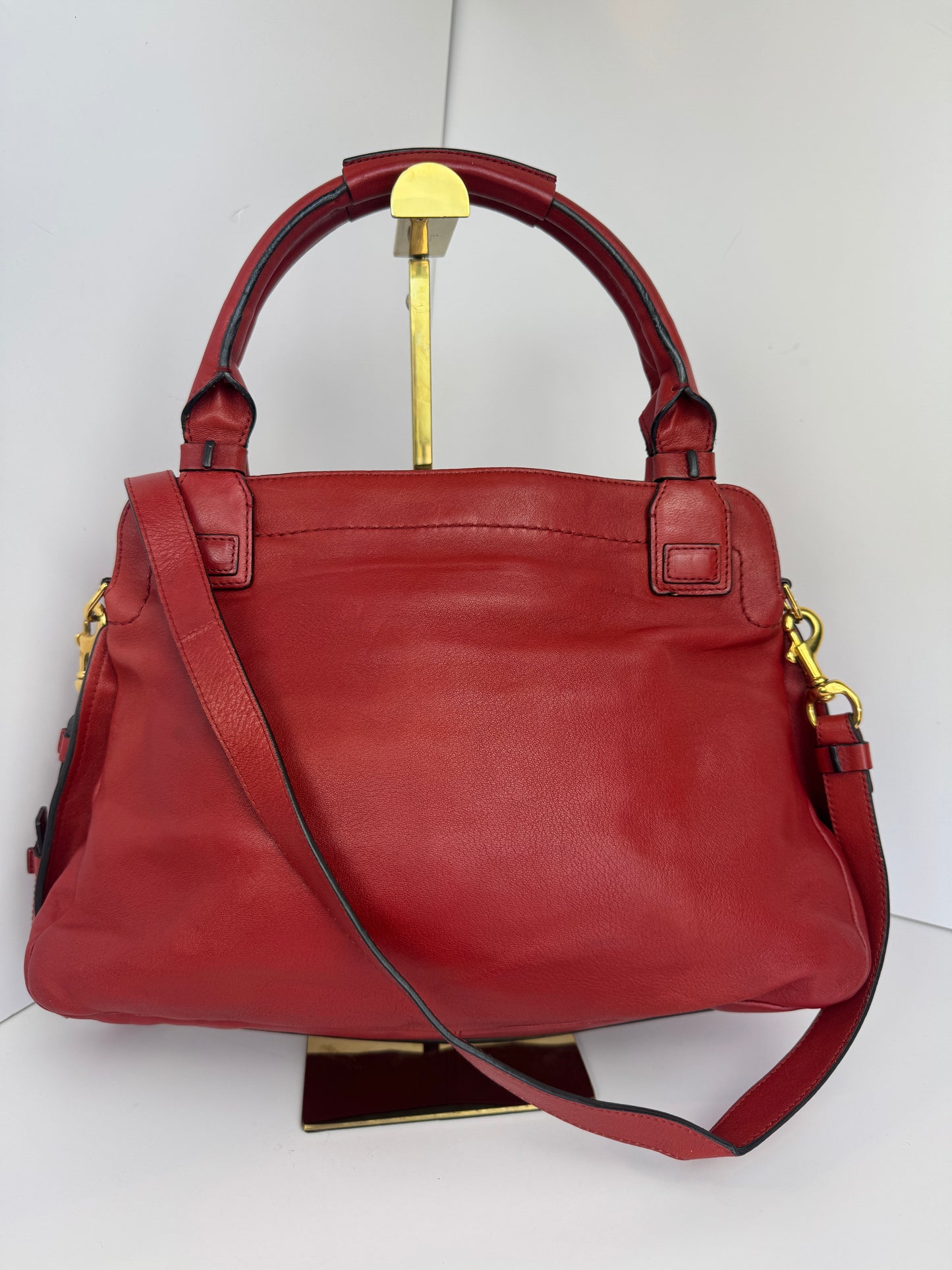 Chloé Margaret Leather handbag with strap Red