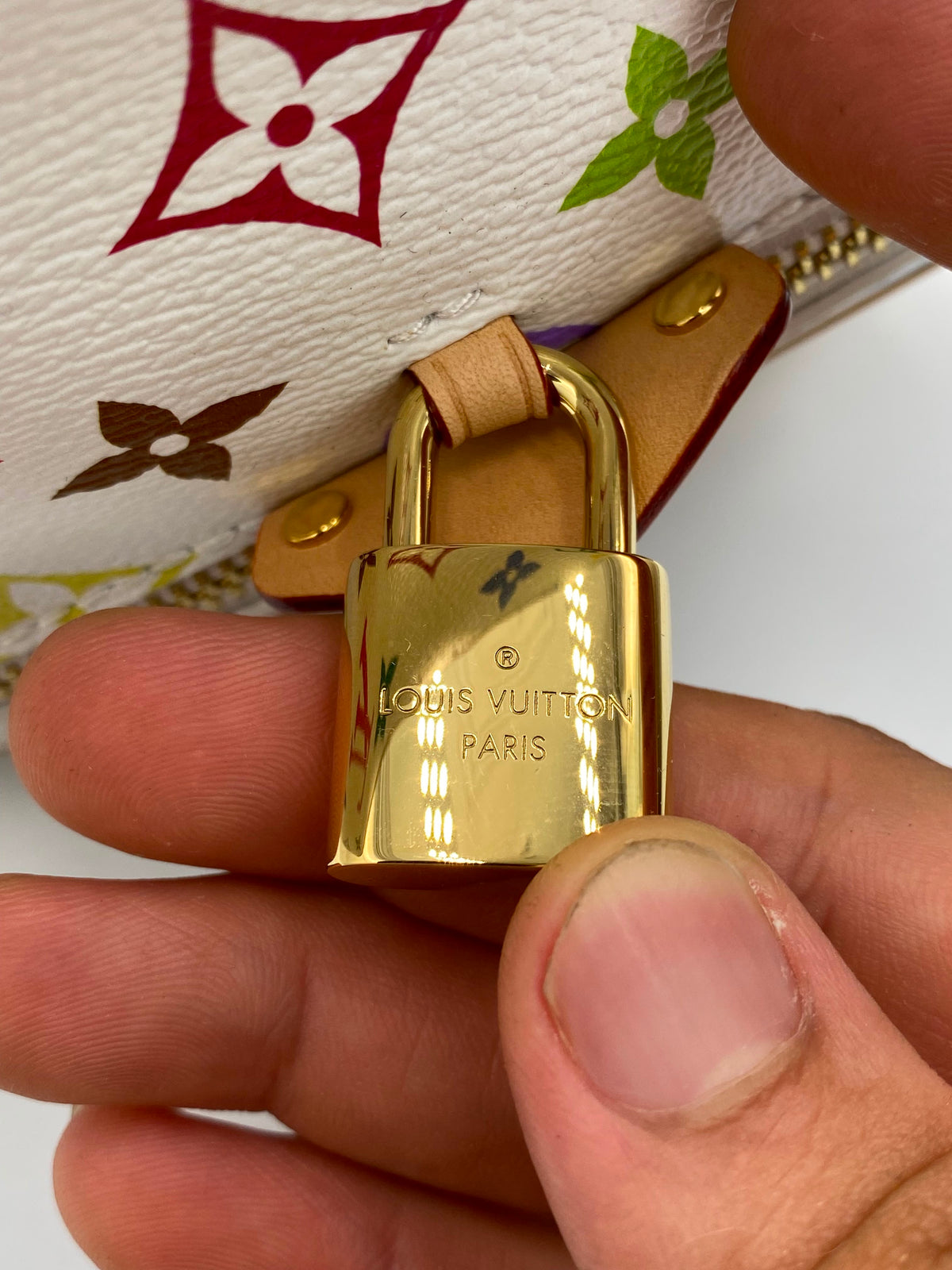 Louis Vuitton x Takashi Murakami Multicolor Monogram Vanity Chain pouch