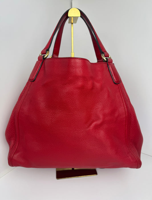 Gucci Red Soho pebbled leather hobo with tassel