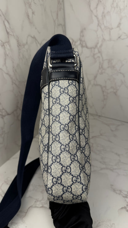 Gucci Front Zip Messenger Navy