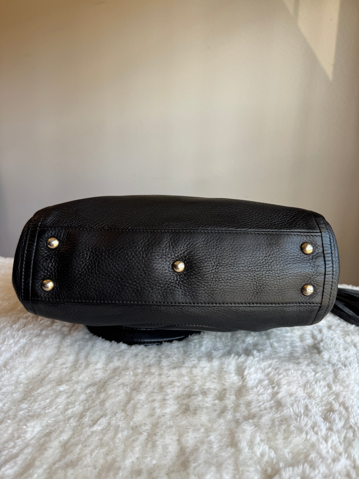 GUCCI Soho Zip Tote Leather Small Black