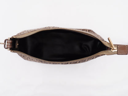 Fendi Zucchino Mini Pochette Brown