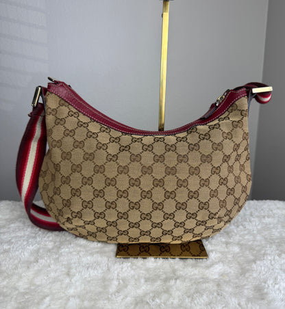 GUCCI Web Half Moon GG canvas Red