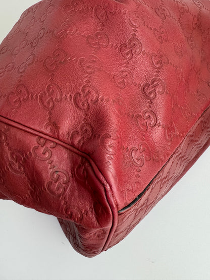 Gucci Sukey Large GG Monogram Leather Burgundy