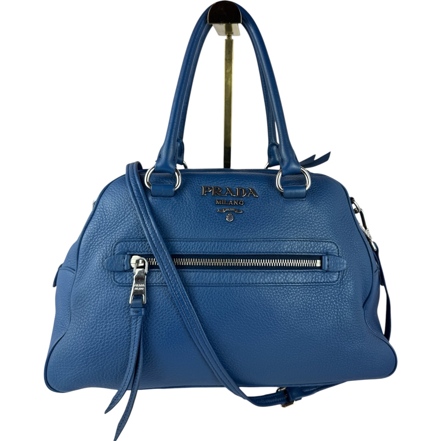 Prada Vitello Phenix Bowling Bag Talco