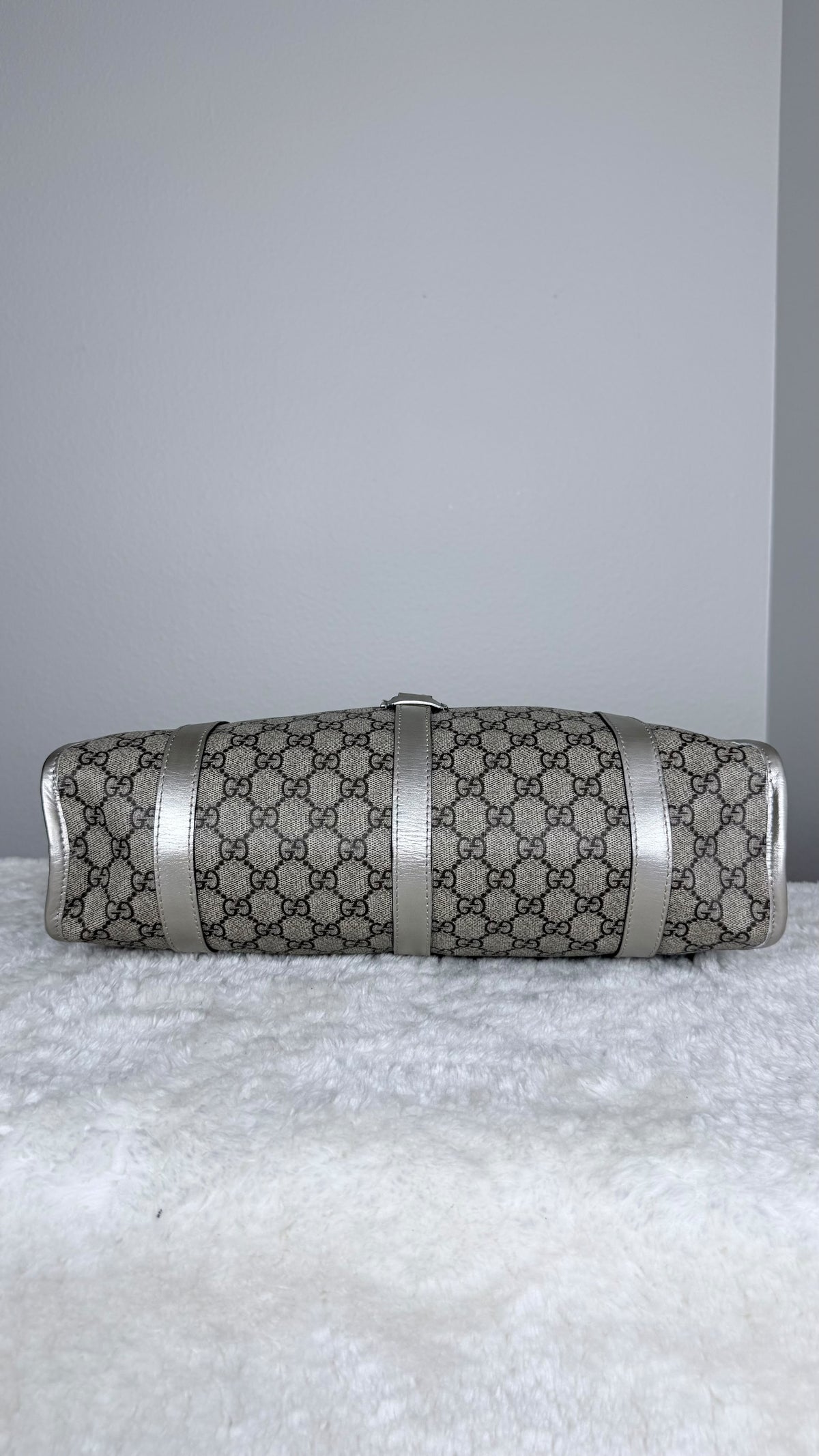 GUCCI Jackie Hobo GG Supreme Coated Canvas Silver